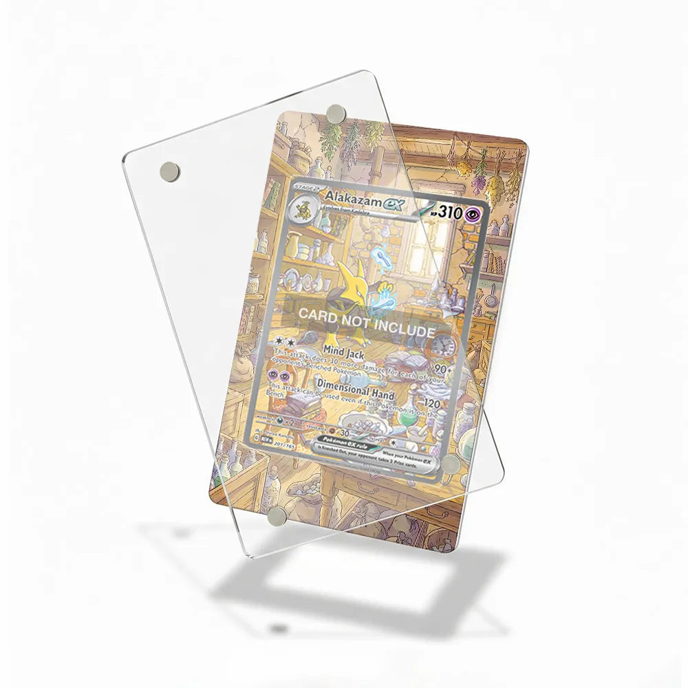 Alakazam ex 201-165 SIR SAR Pokemon 151 Extended Art Display Cases - Magnetic Case - Detail View