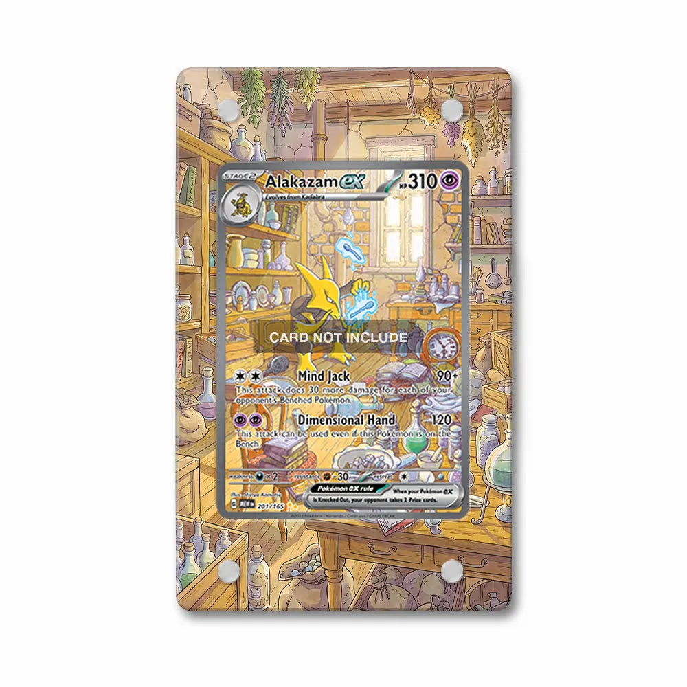 Alakazam ex 201-165 SIR SAR Pokemon 151 Extended Art Display Cases - Magnetic Case - Front View