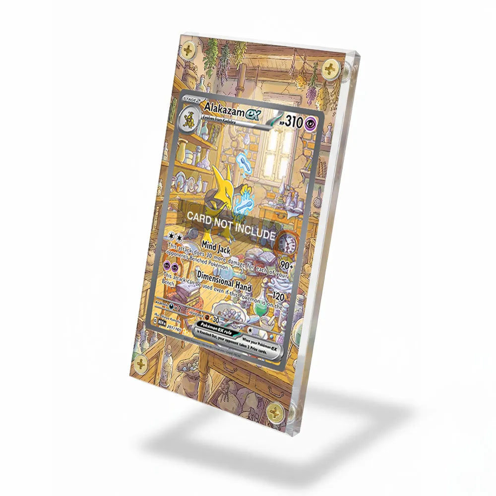 Alakazam ex 201-165 SIR SAR Pokemon 151 Extended Art Display Cases - Screws Case - Side View