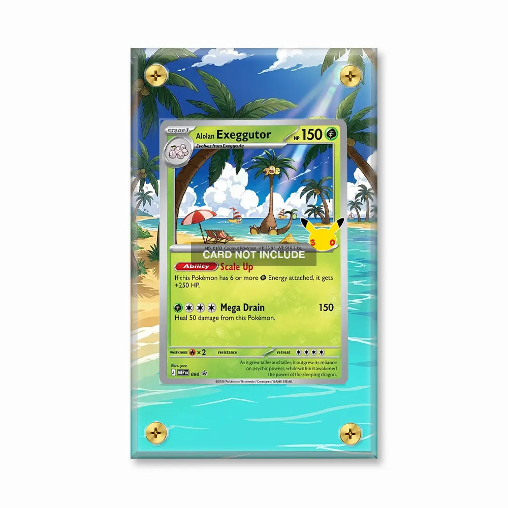 Alolan Exeggutor 094 Promo MEP 30th Anniversary Extended Art Display Cases - Screws Case - Front View