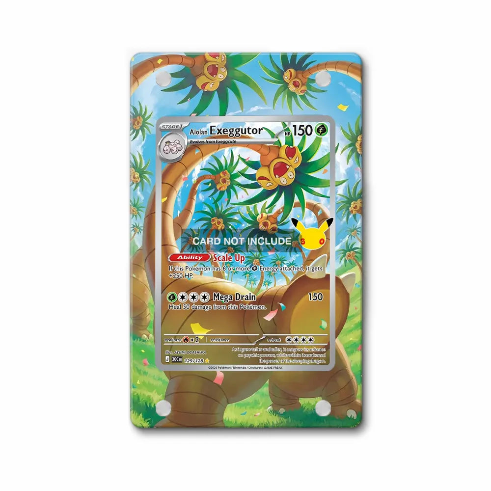 Alolan Exeggutor 129-128 30th Anniversary Pokemon Cards Custom Art Display Cases - Magnetic Case - Front View