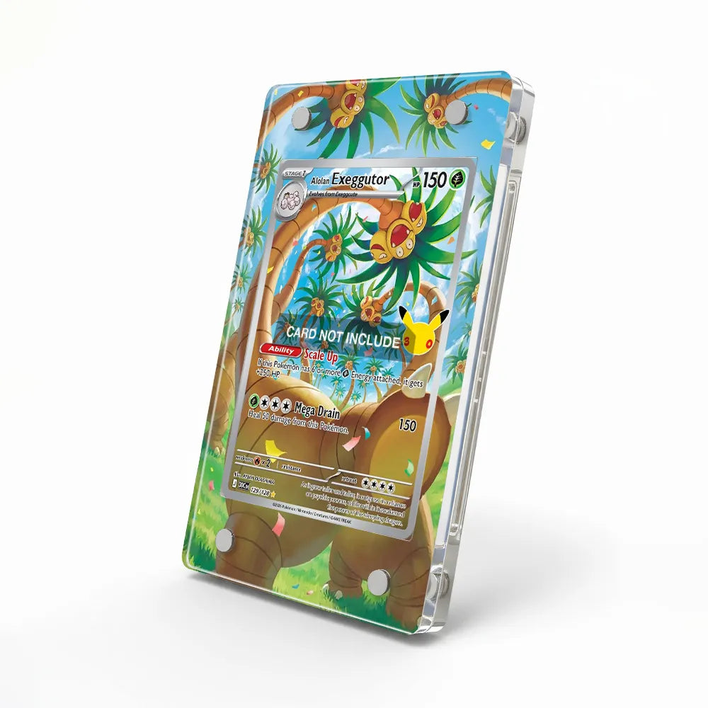 Alolan Exeggutor 129-128 30th Anniversary Pokemon Cards Custom Art Display Cases - Magnetic Case - Side View