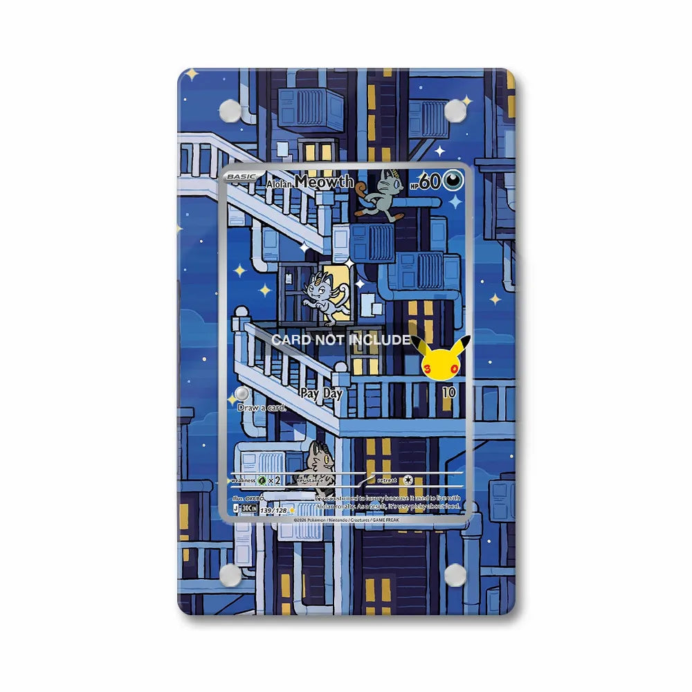 Alolan Meowth 139-128 Illustration Rare 30th Anniversary Pokemon Cards Custom Art Display Cases - Magnetic Case - Front View
