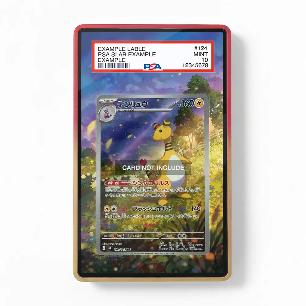 Ampharos IR AR Ninja Spinner Chaos Rising Extended Art Display Cases - PSA Graded Guard Case - Front View