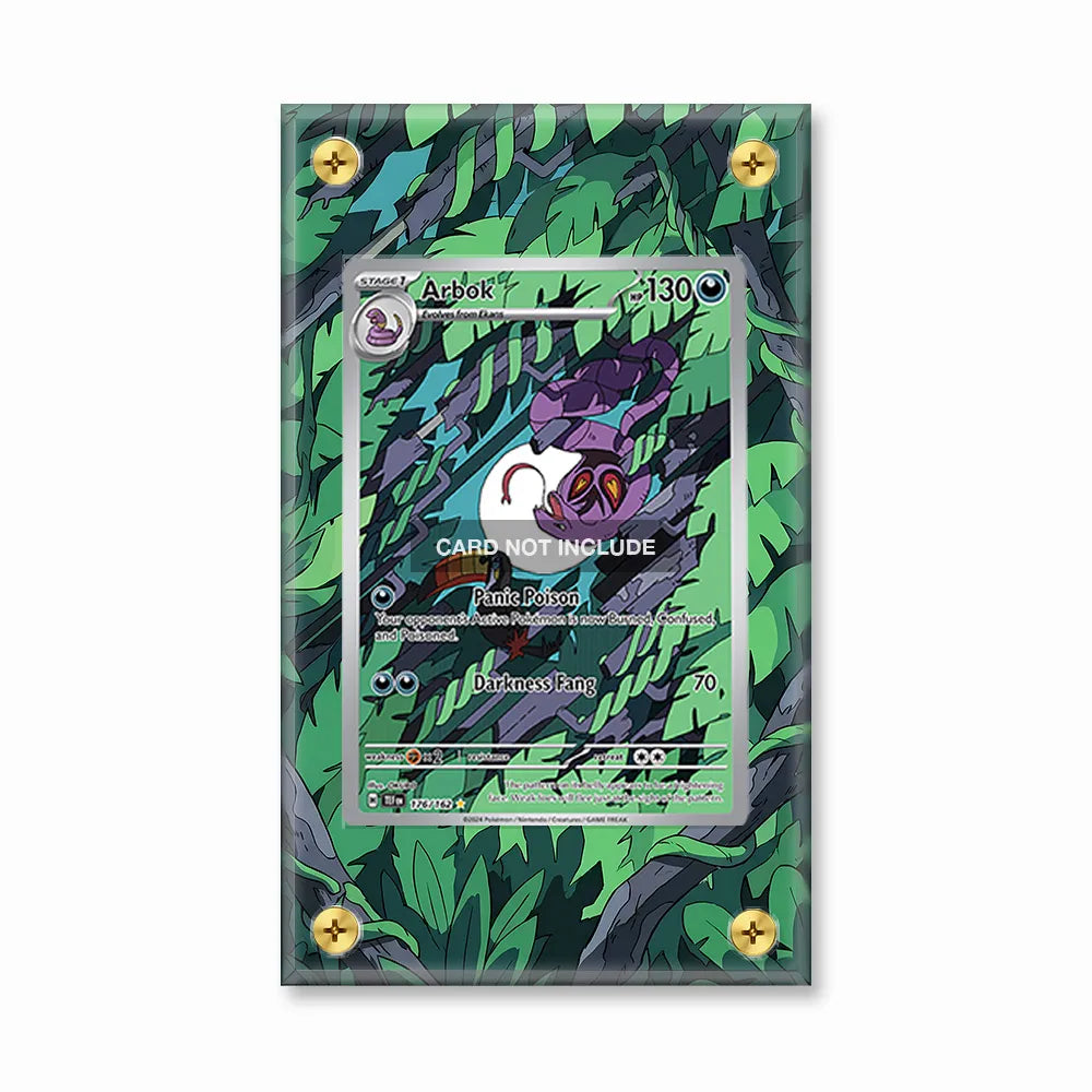 Arbok 176-162 IR AR Temporal Forces Extended Art Pokemon Card Display Case | Magnetic, PSA, Screw Standing Options