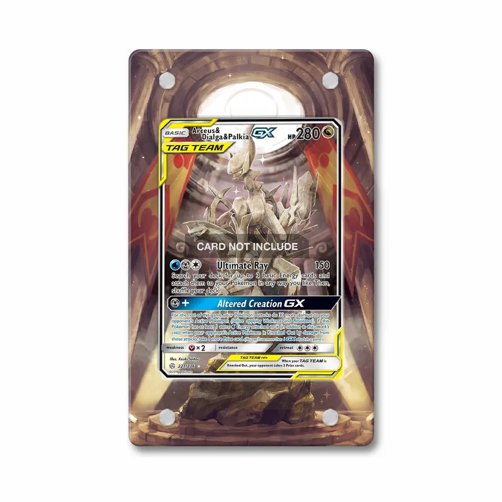 Arceus & Dialga & Palkia GX 221-236 Tag Team GX Cosmic Eclipse Extended Art Display Cases - PSA Slab Case - Front View