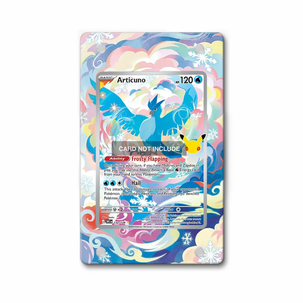 Articuno 132-128 30th Anniversary Pokemon Cards Custom Art Display Cases - PSA Slab Case - Front View