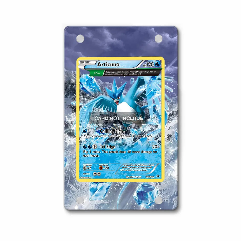 Articuno 17-108 Rare Holo Roaring Skies Pokemon Cards Custom Art Display Cases - PSA Slab Case - Front View