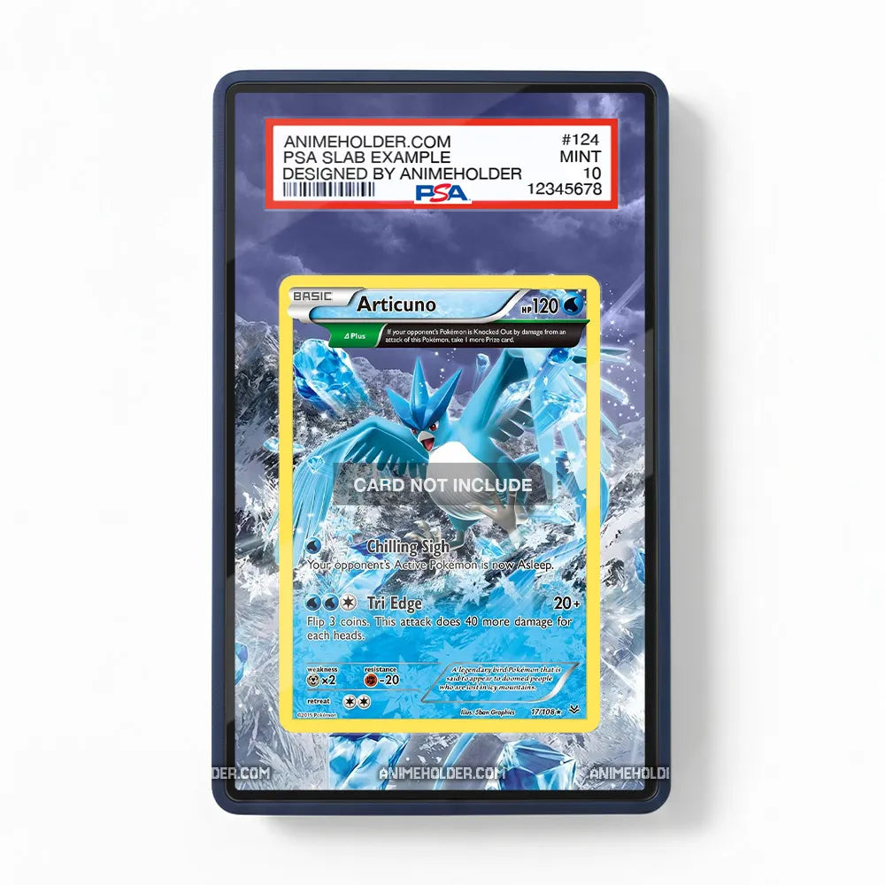 Articuno 17-108 Rare Holo Roaring Skies Pokemon Cards Custom Art Display Cases - PSA Slab Case - Front View