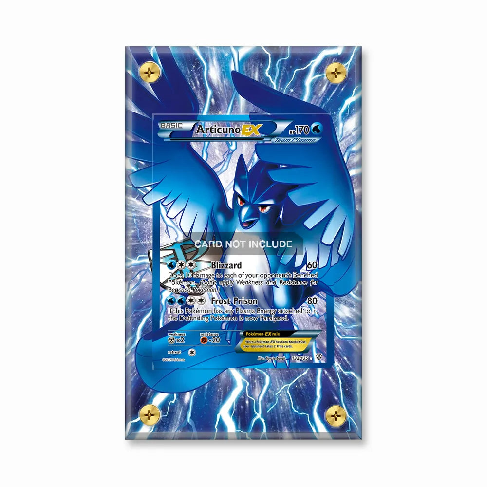 Articuno EX 032-RC Plasma Pokemon Cards Custom Art Display Cases - Screws Case - Front View