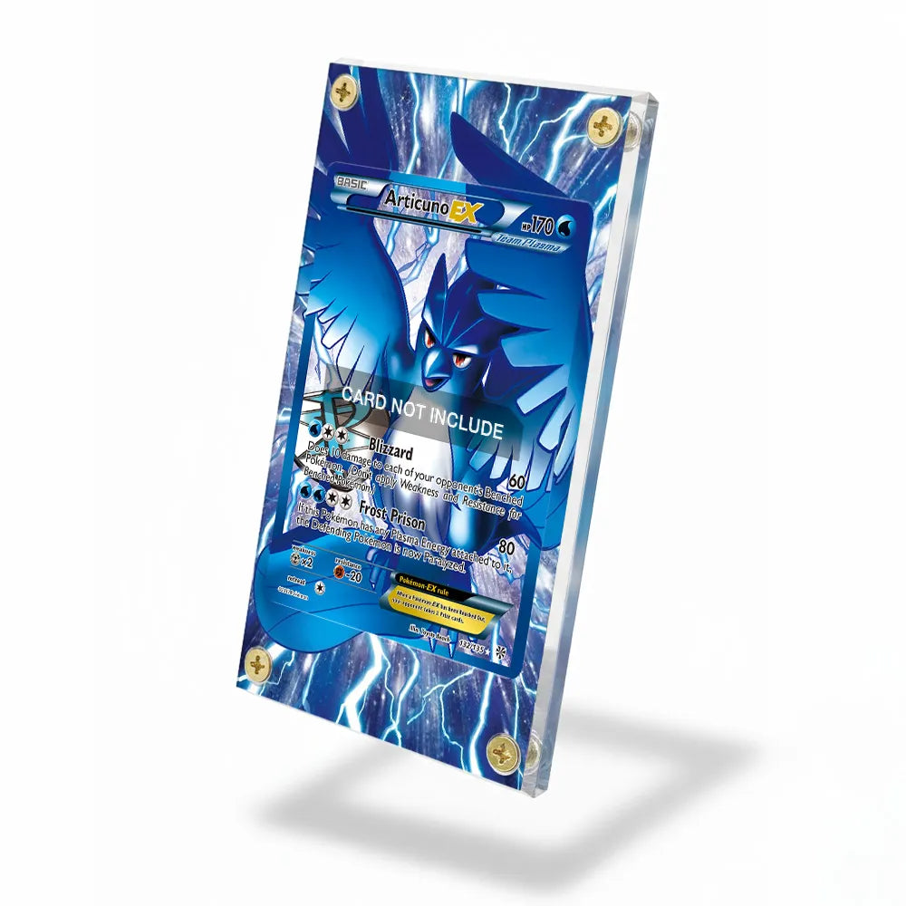 Articuno EX 032-RC Plasma Pokemon Cards Custom Art Display Cases - Screws Case - Side View