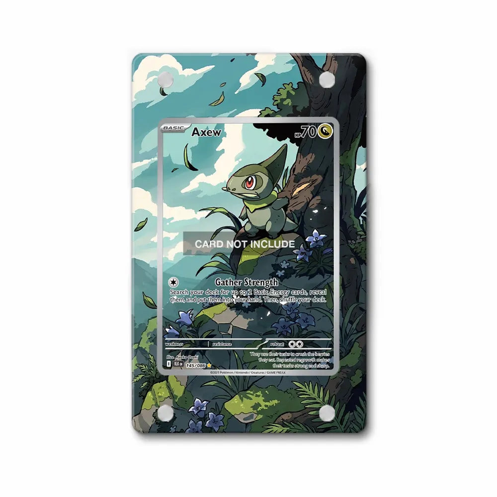 Axew 145-086 Black Bolt Pokemon Cards Extended Art Display Cases - Magnetic Case - Front View