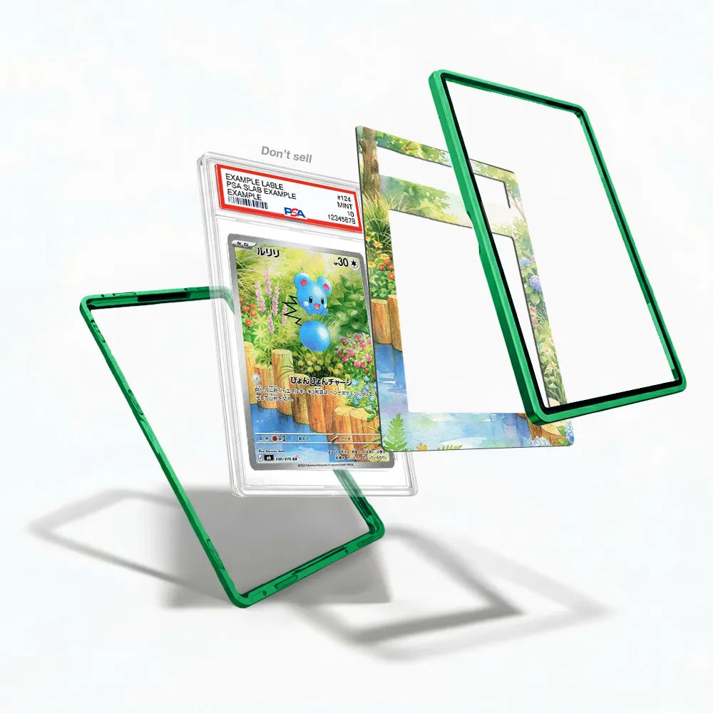 Azurill 086-076 AR Storm Emeralda Delta Reign Pokemon Cards Custom Art Display Cases - PSA Slab Case - Detail View