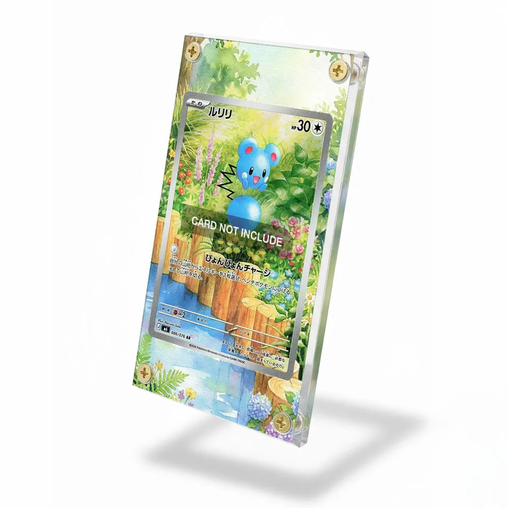 Azurill 086-076 AR Storm Emeralda Delta Reign Pokemon Cards Custom Art Display Cases - Screws Case - Side View