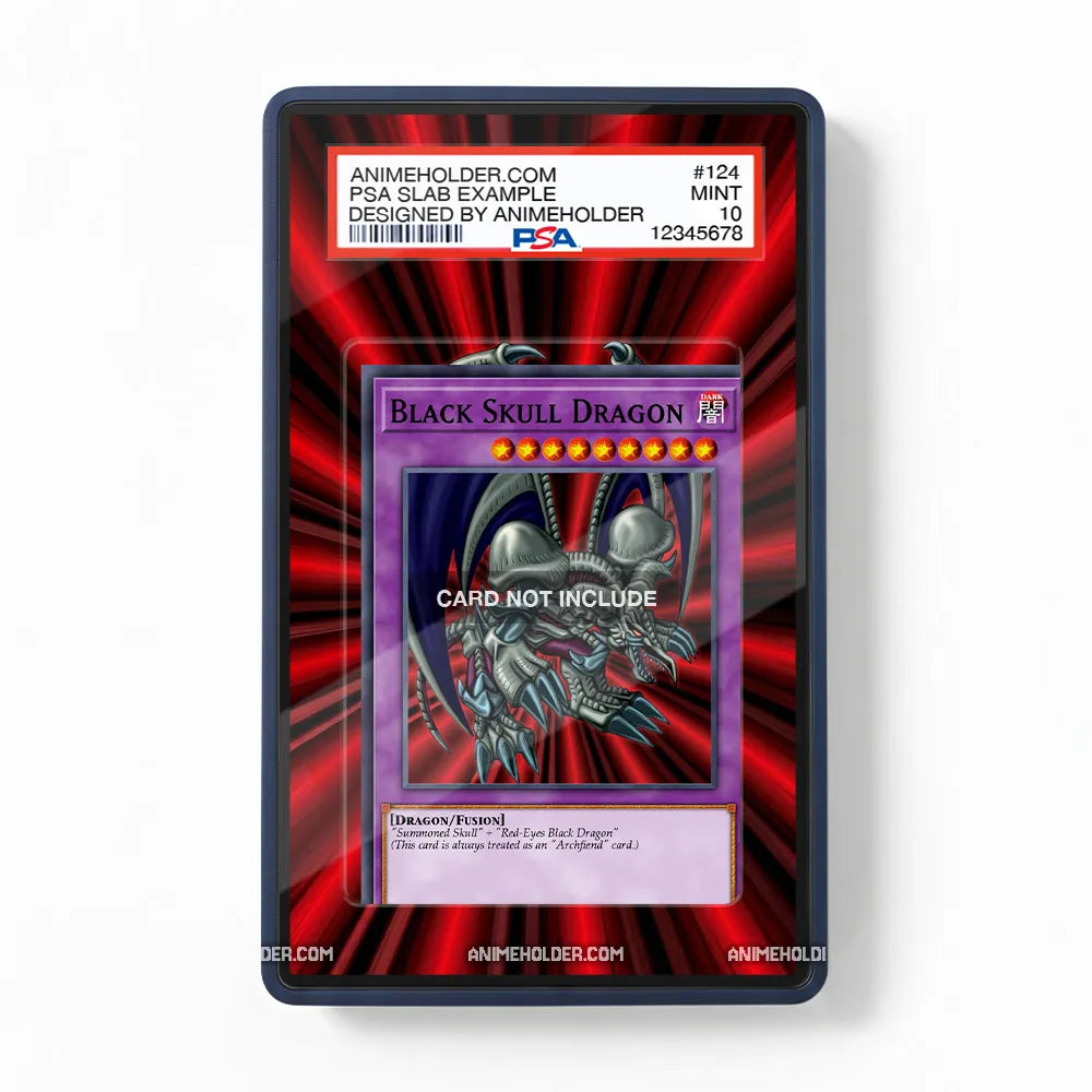 B. Skull Dragon 006 Collector's Tins Pokemon Cards Custom Art Display Cases - PSA Slab Case - Front View