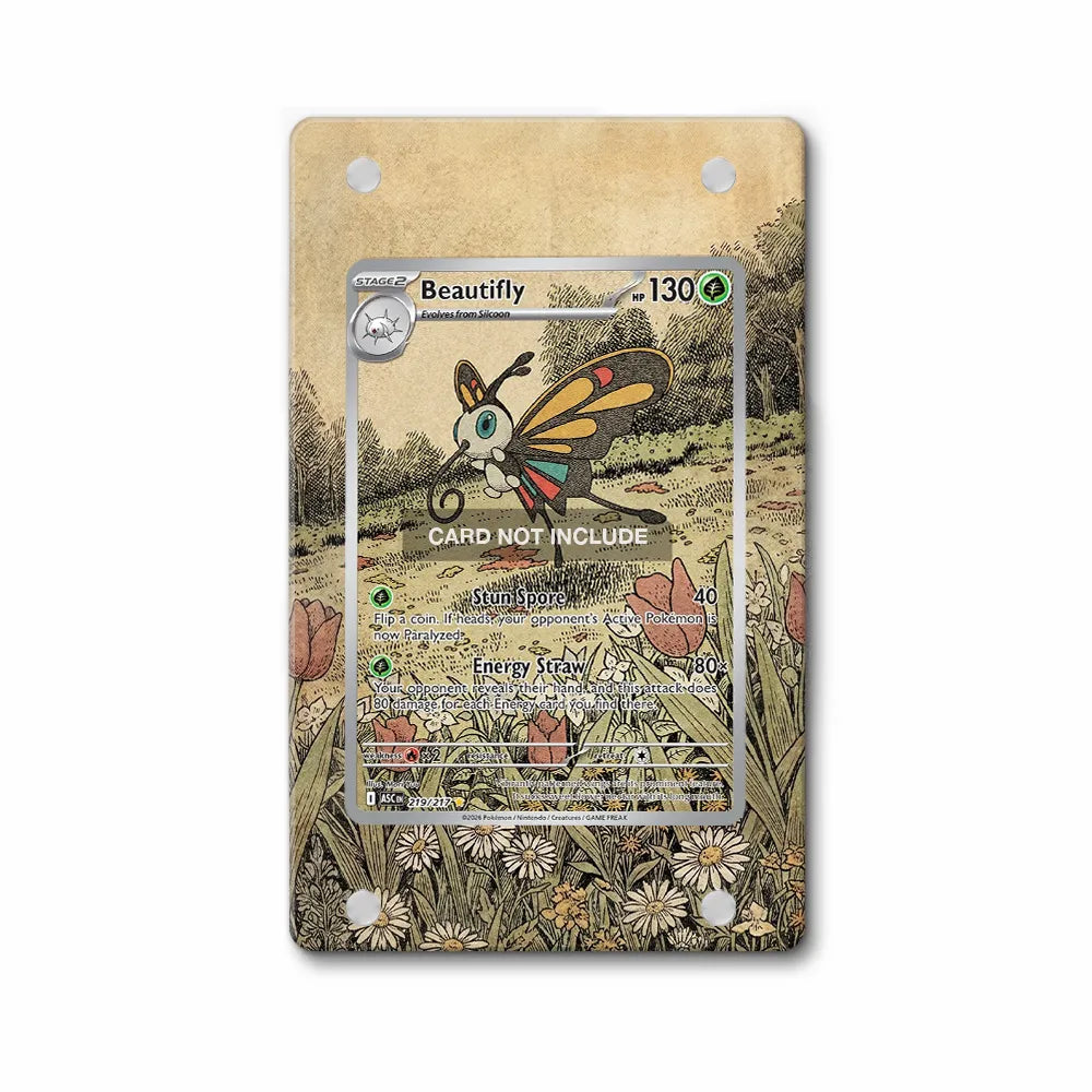 Beautifly 219-217 Ascended Heroes Pokemon Cards Extended Art Display Cases - Magnetic Case - Front View