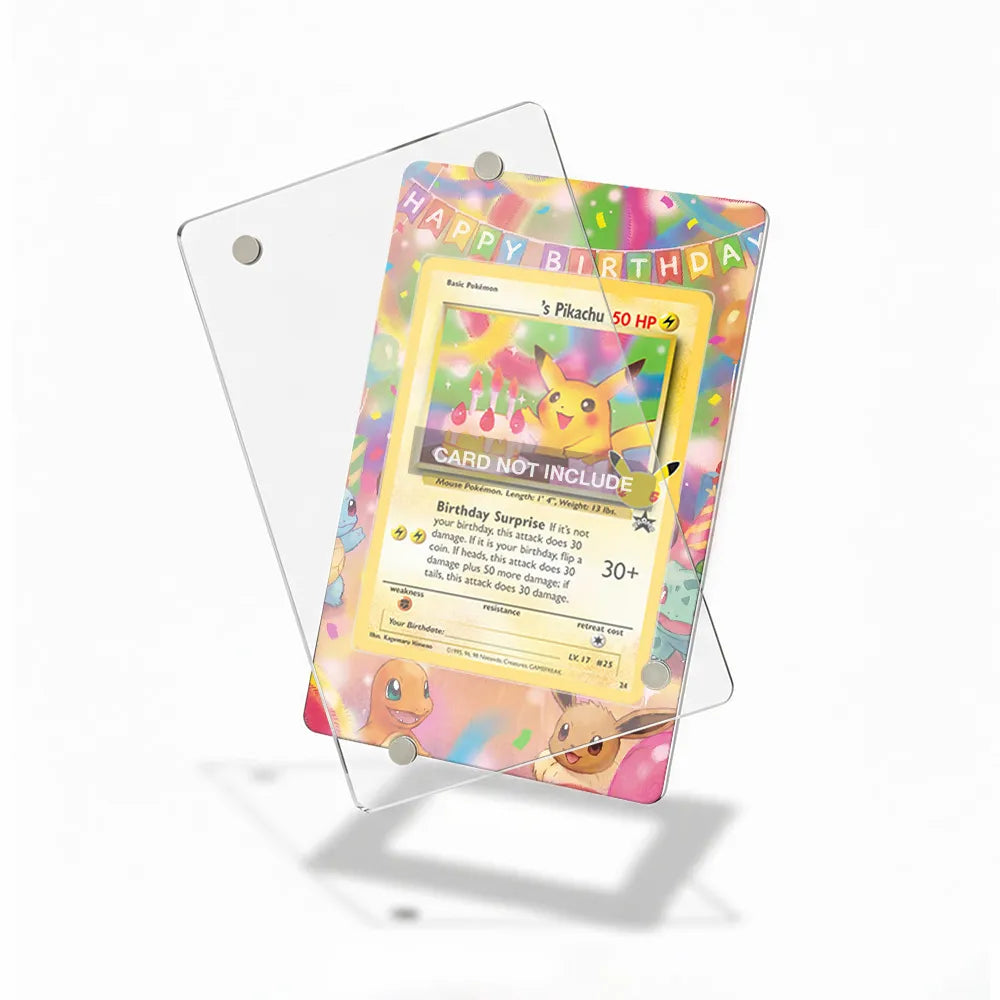 Birthday Surprise Pikachu 24-102 25th Anniversary Celebrations Extended Art Display Cases - Magnetic Case - Detail View