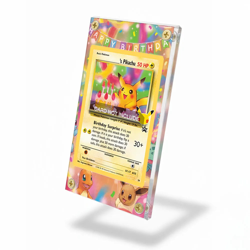 Birthday Surprise Pikachu 24-102 25th Anniversary Celebrations Extended Art Display Cases - Screws Case - Side View
