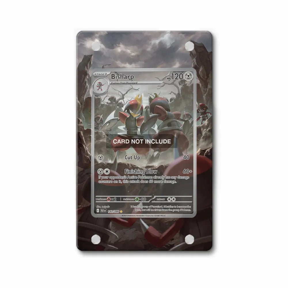 Bisharp 143-086 Black Bolt Pokemon Cards Extended Art Display Cases - PSA Slab Case - Front View