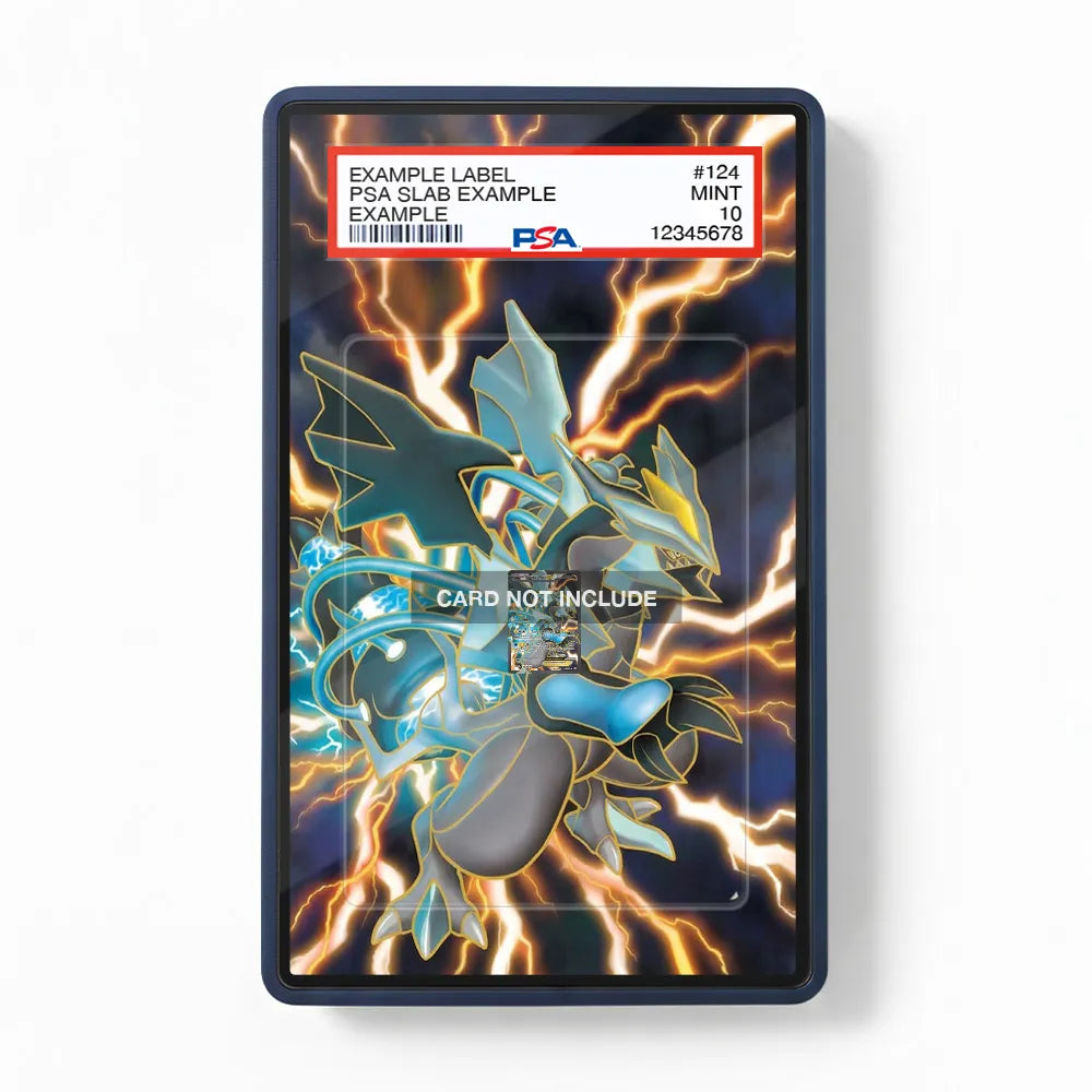 Black Kyurem-EX 145-149 Boundaries Crossed Black & White Pokemon Cards Custom Art Display Cases - PSA Slab Case - Front View