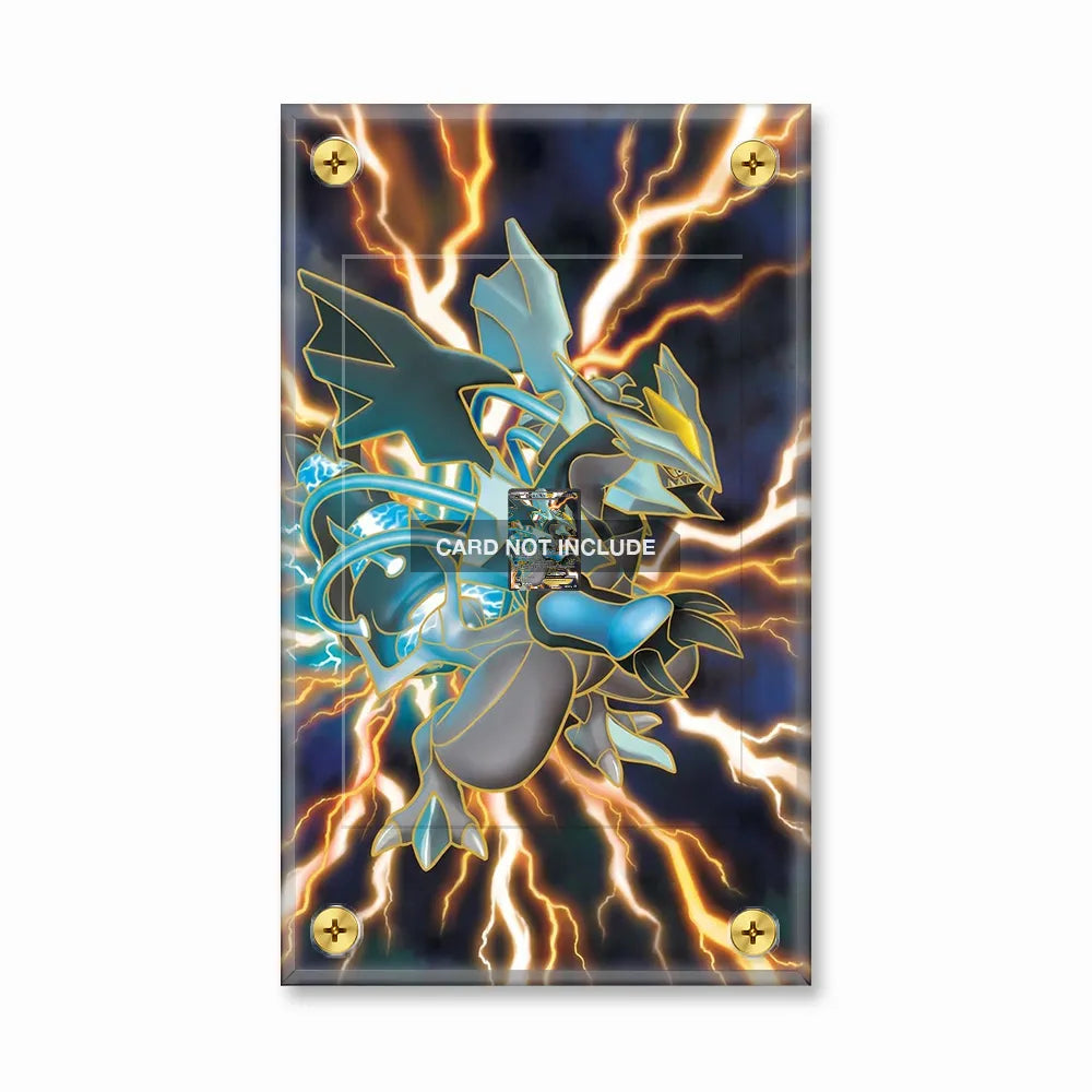Black Kyurem-EX 145-149 Boundaries Crossed Black & White Pokemon Cards Custom Art Display Cases - Screws Case - Front View