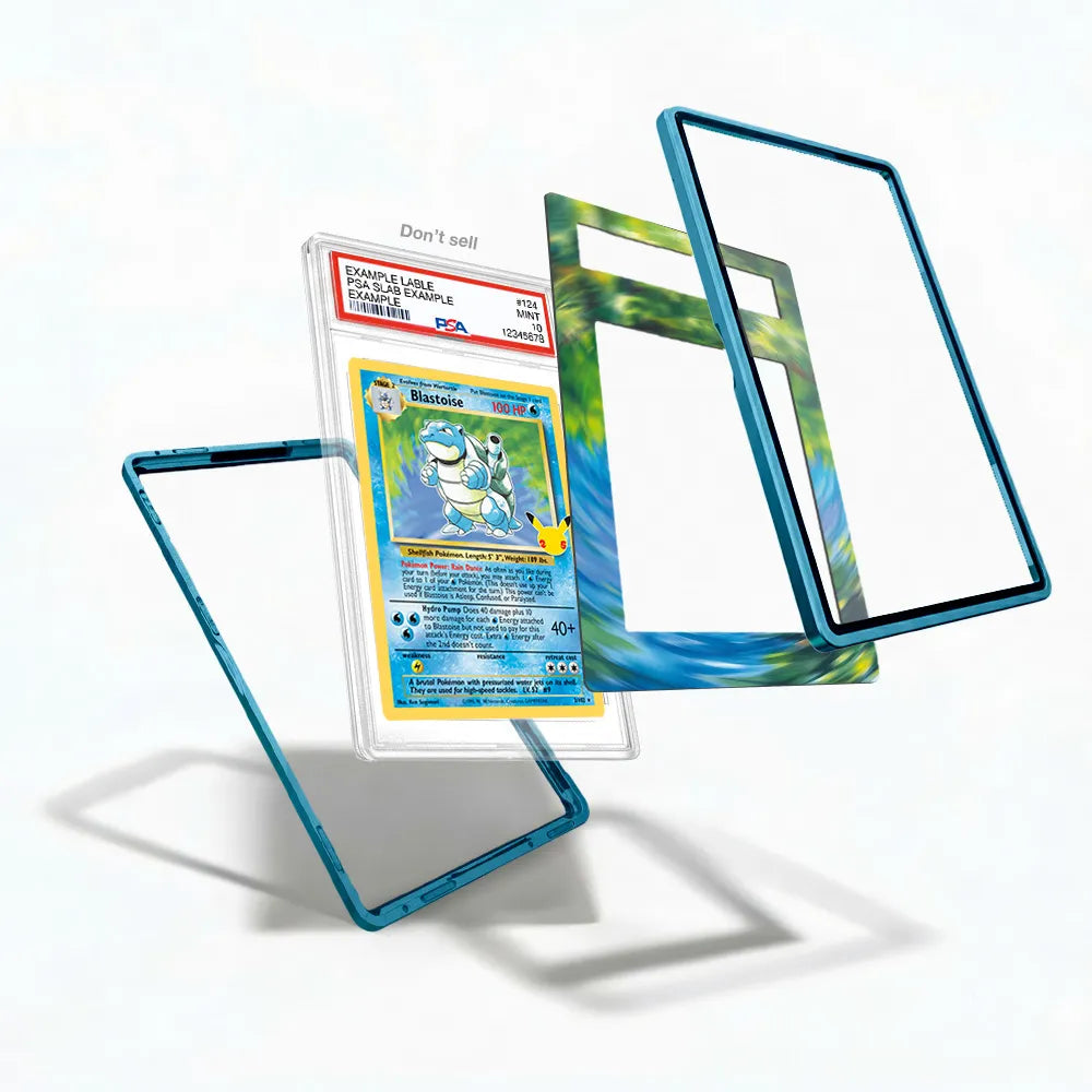 Blastoise 2-102 25th Anniversary Celebrations Extended Art Display Cases - PSA Slab Case - Detail View