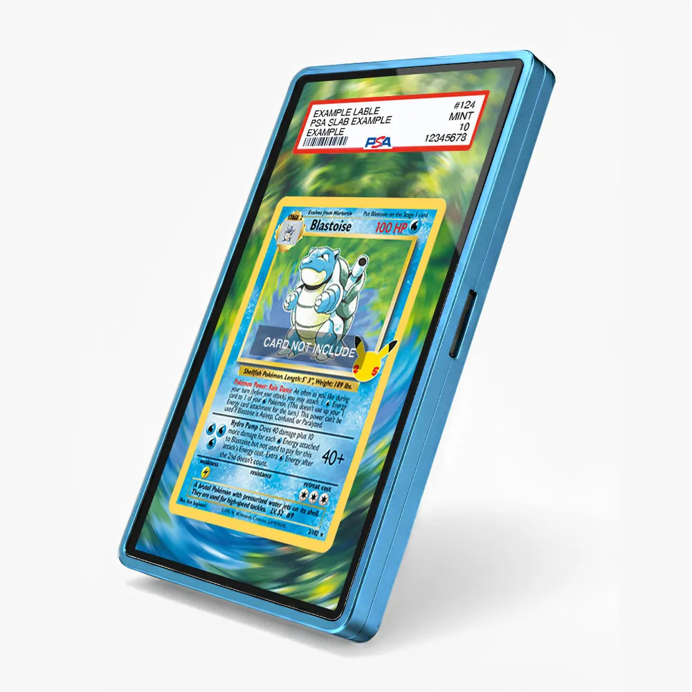 Blastoise 2-102 25th Anniversary Celebrations Extended Art Display Cases - PSA Slab Case - Side View