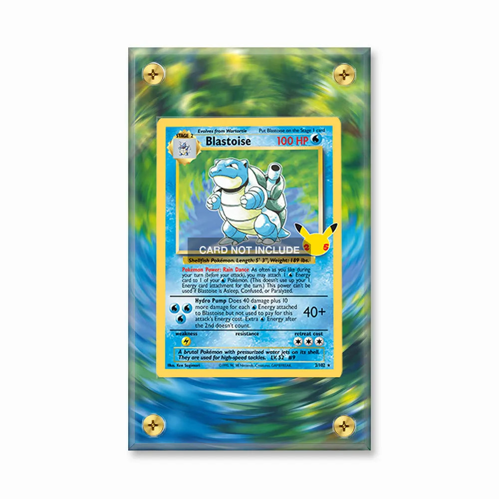 Blastoise 2-102 25th Anniversary Celebrations Extended Art Display Cases - Screws Case - Front View