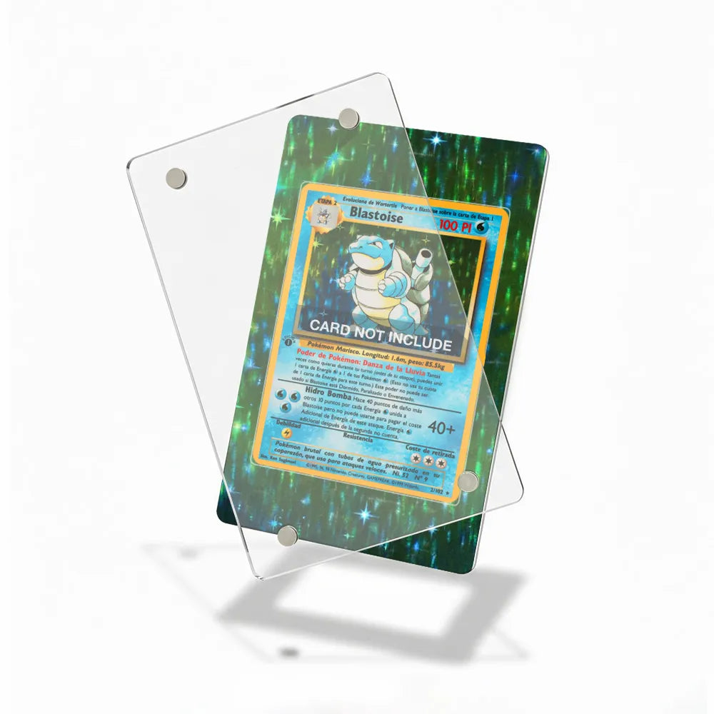 Blastoise 2-102 Base Set Extended Art Display Cases - Magnetic Case - Detail View