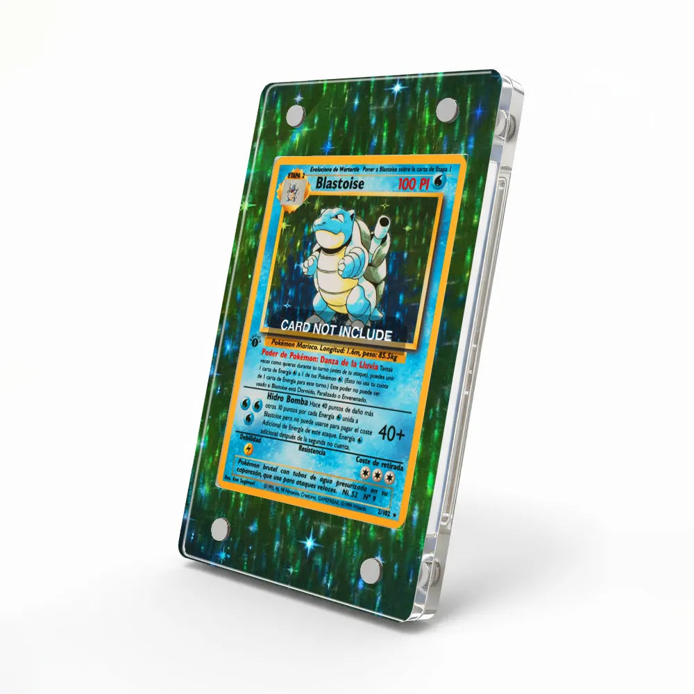 Blastoise 2-102 Base Set Extended Art Display Cases - Magnetic Case - Side View