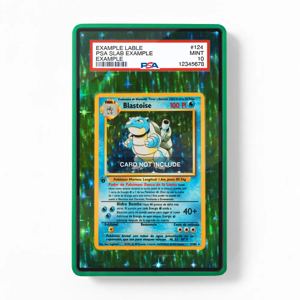 Blastoise 2-102 Base Set Extended Art Display Cases - PSA Slab Case - Front View