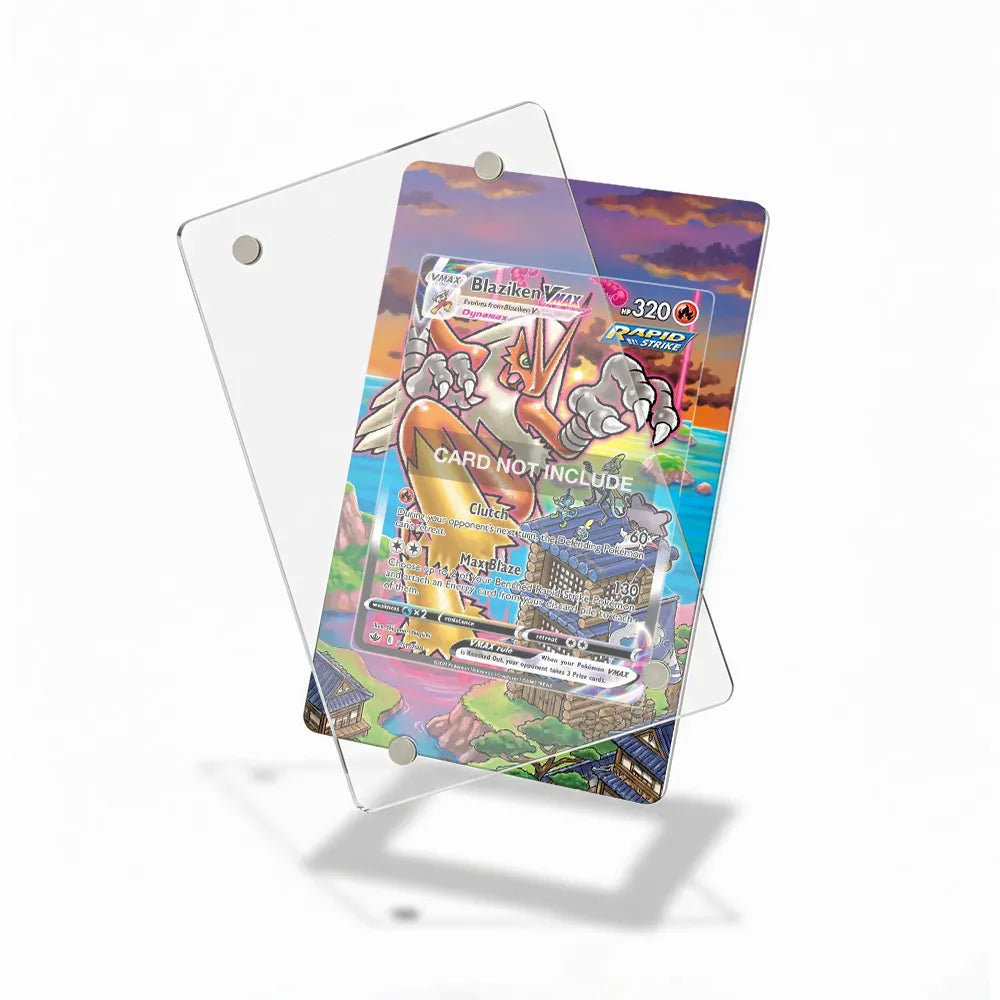 Blaziken VMAX 201-198 SIR SAR Chilling Reign Alternate Art Extended Art Display Cases - Magnetic Case - Detail View