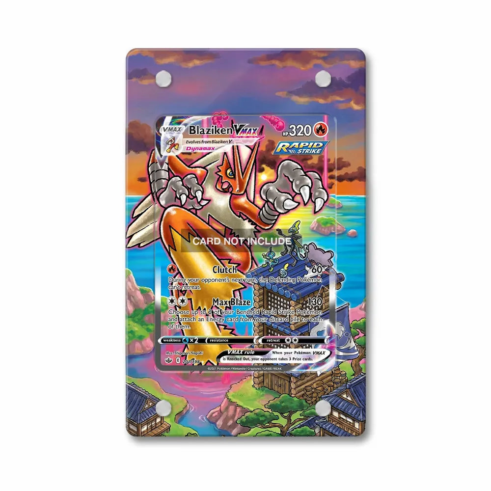 Blaziken VMAX 201-198 SIR SAR Chilling Reign Alternate Art Extended Art Display Cases - Magnetic Case - Front View