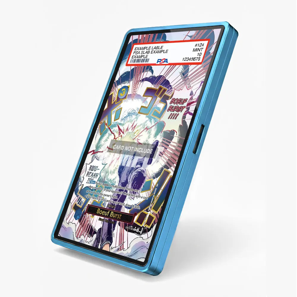 Boeuf Burst OP12-060 Straw Hat Crew Extended Art Display Cases - PSA Slab Case - Side View