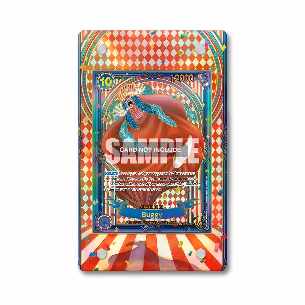 Buggy OP09-051 3rd Anniversary Golden Special Rare OP14 Extended Art Display Cases - PSA Graded Guard Case - Front View