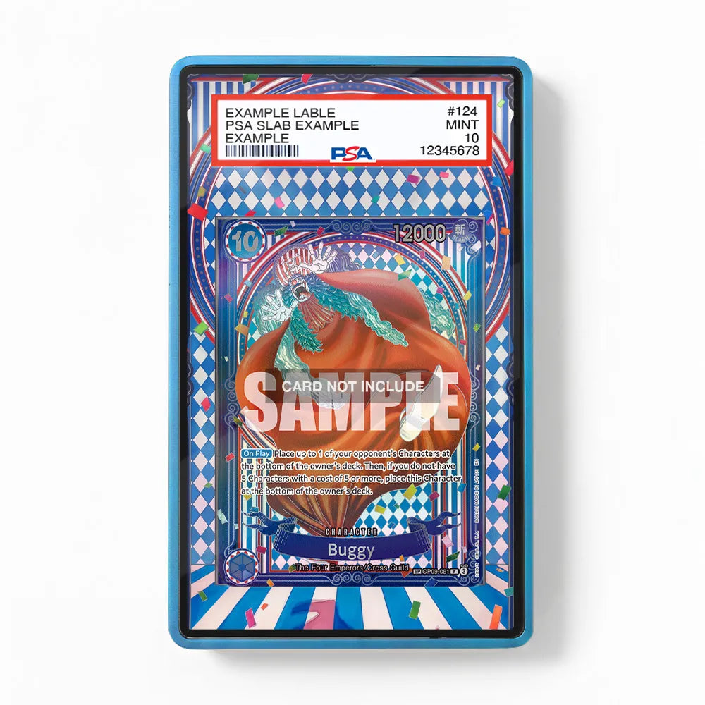 Buggy OP09-051 3rd Anniversary Silver Special Rare OP14 Extended Art Display Cases - PSA Graded Guard Case - Front View