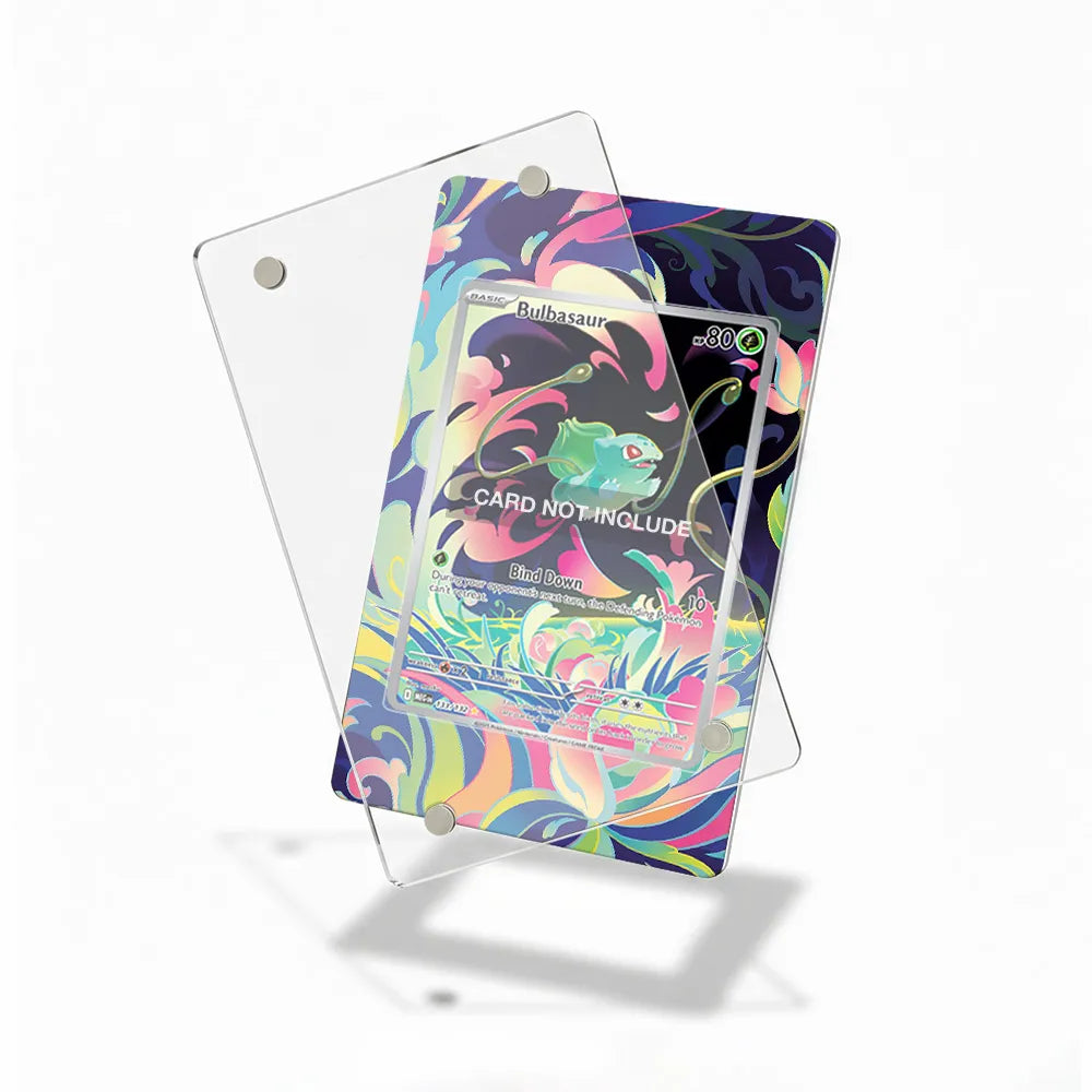 Bulbasaur 133-132 IR AR Mega Pokemon Base Set Extended Art Display Cases - Magnetic Case - Detail View