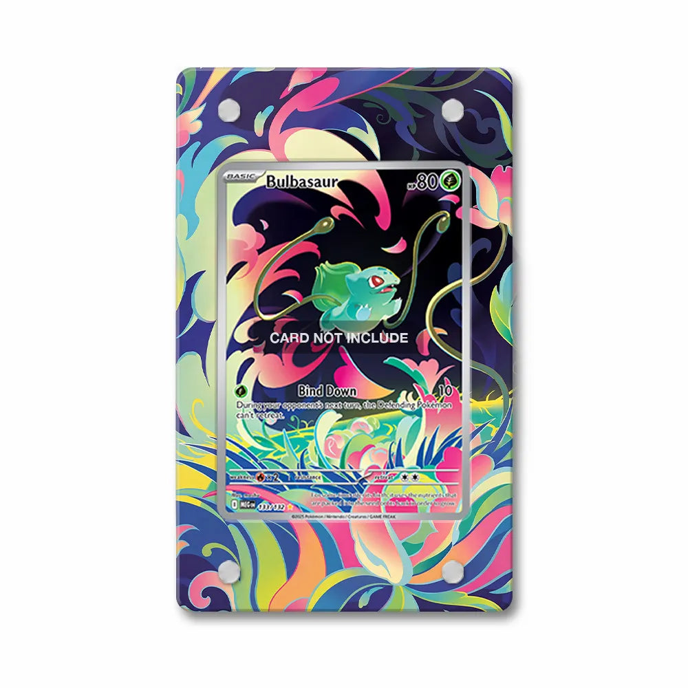 Bulbasaur 133-132 IR AR Mega Pokemon Base Set Extended Art Display Cases - Magnetic Case - Front View