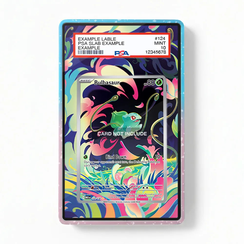 Bulbasaur 133-132 IR AR Mega Pokemon Base Set Extended Art Display Cases - PSA Slab Case - Front View