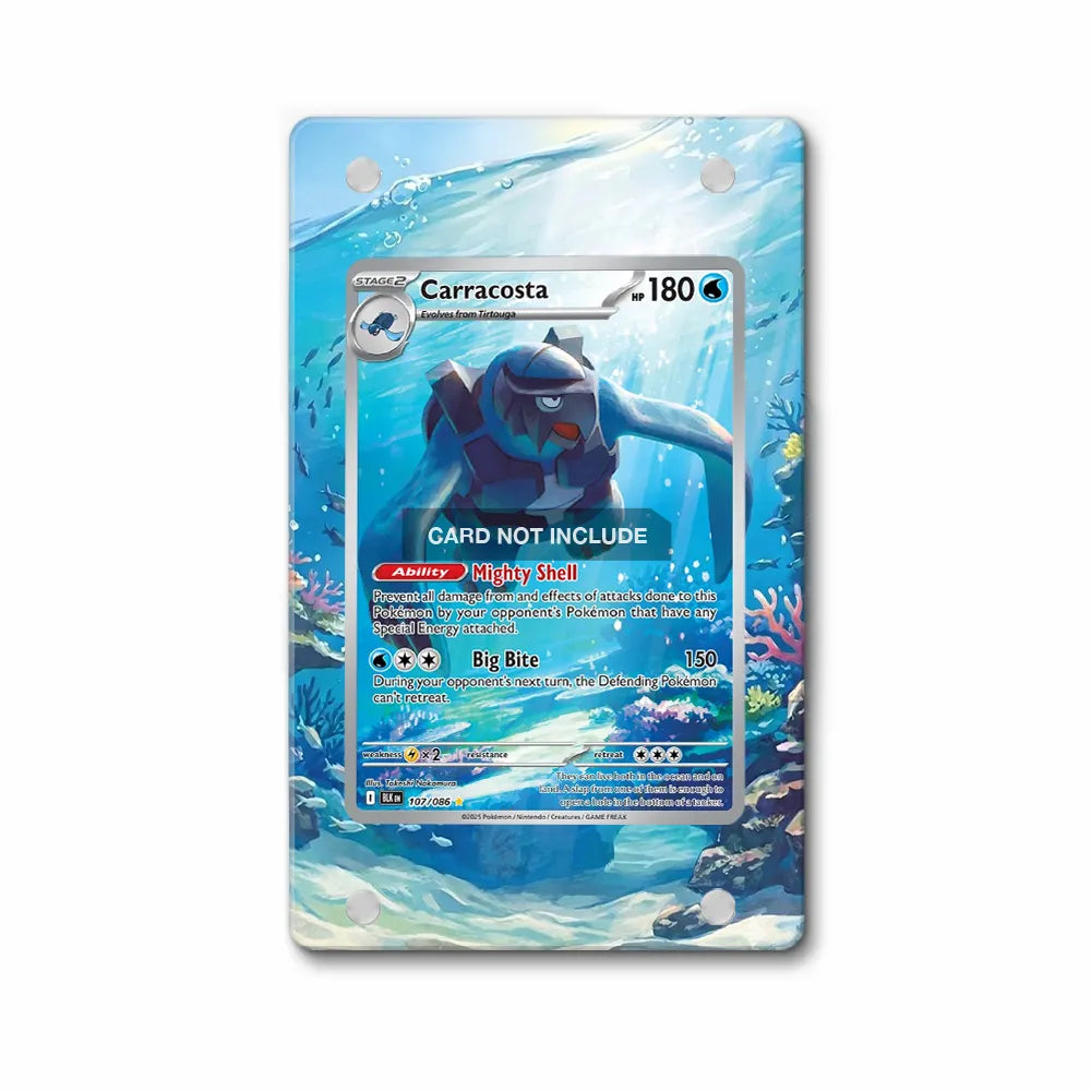 Carracosta 107-086 Black Bolt Pokemon Cards Extended Art Display Cases - PSA Slab Case - Front View