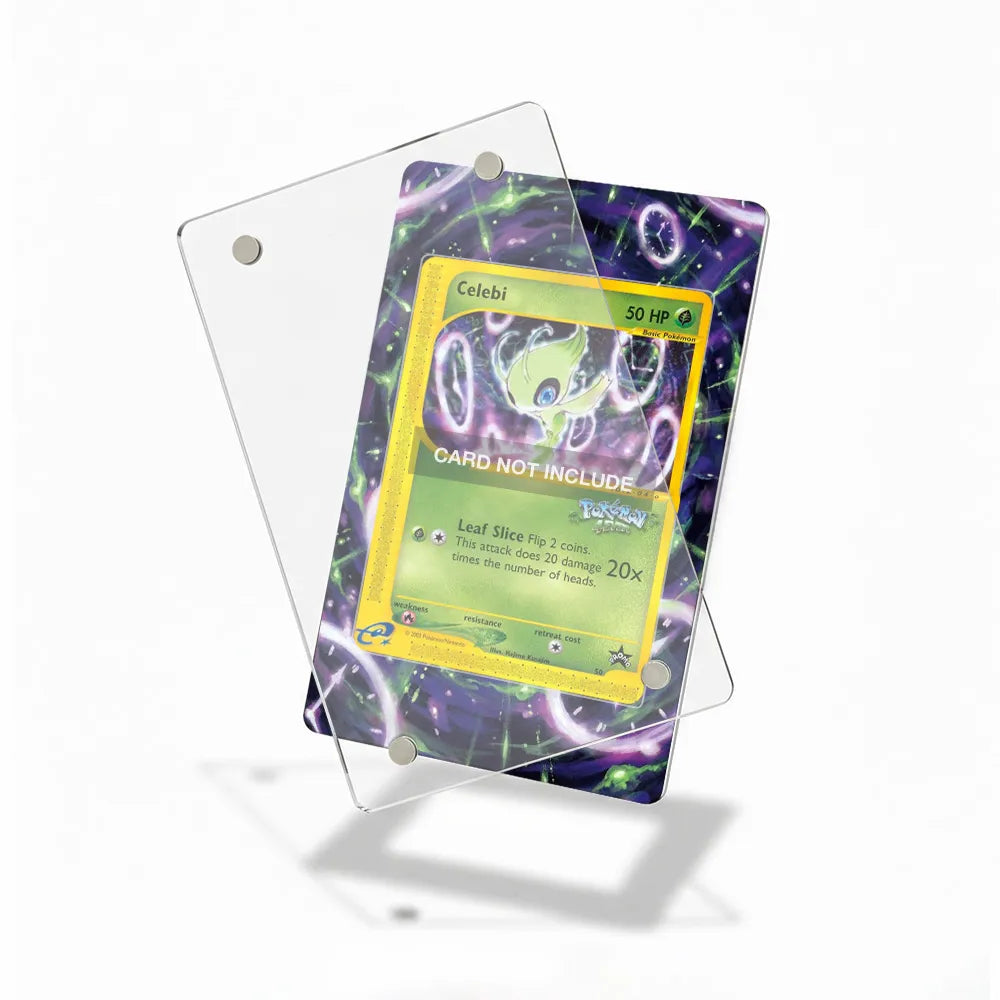 Celebi ID 2-104 EX Legend Maker Pokemon Cards Custom Art Display Cases - Magnetic Case - Detail View