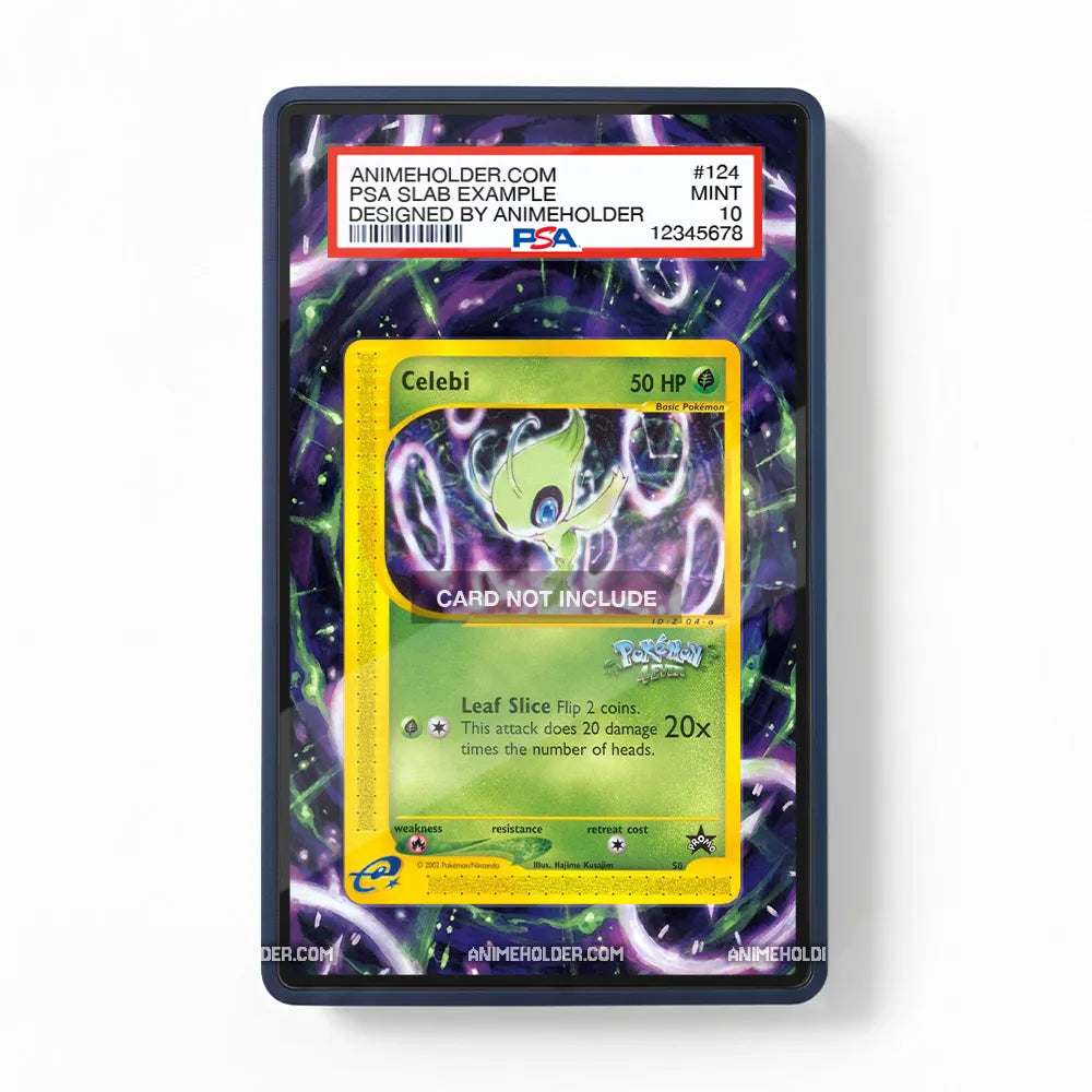 Celebi ID 2-104 EX Legend Maker Pokemon Cards Custom Art Display Cases - PSA Slab Case - Front View
