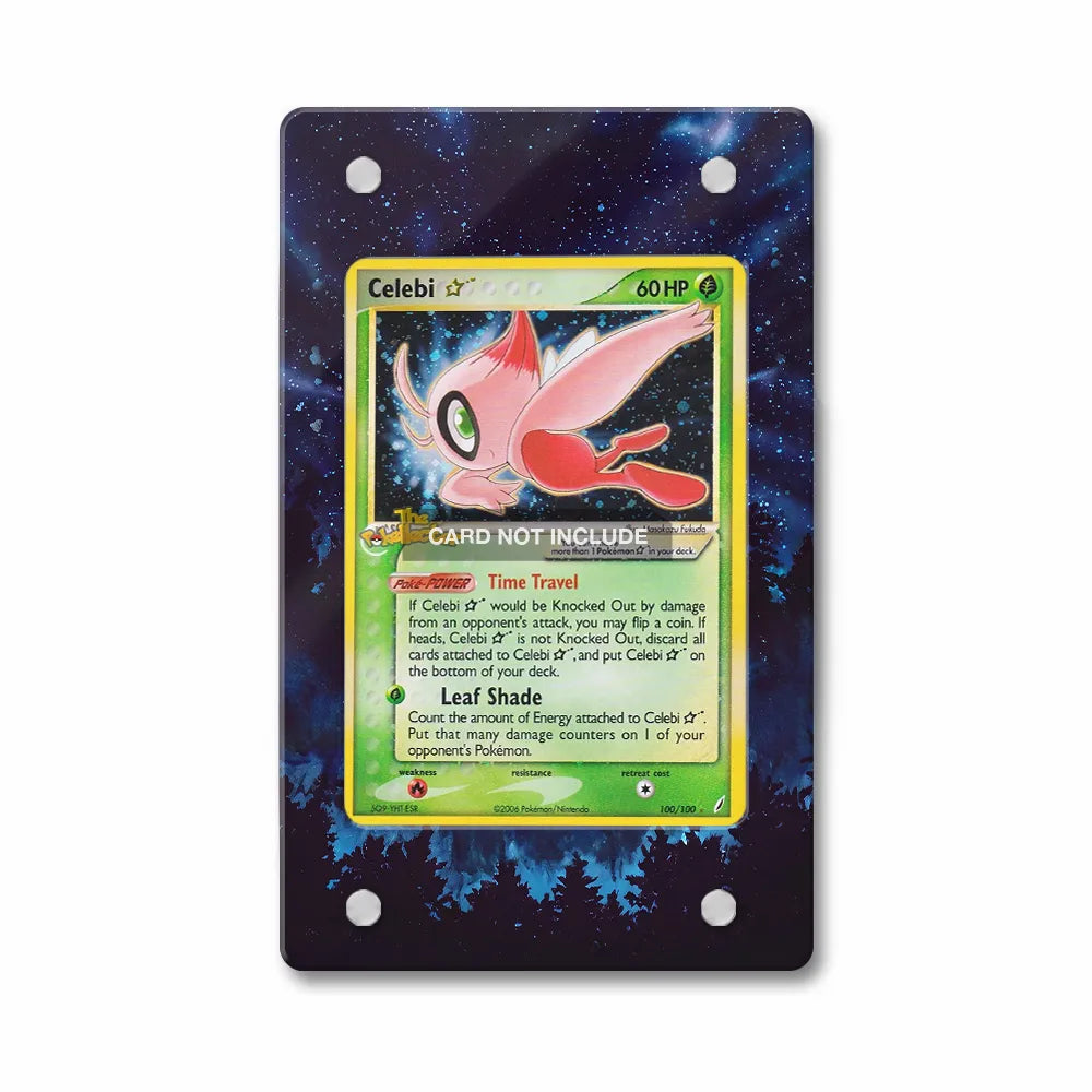 Celebi Star 100-100 Ultra Rare EX Crystal Guardians Extended Art Display Cases - PSA Slab Case - Front View