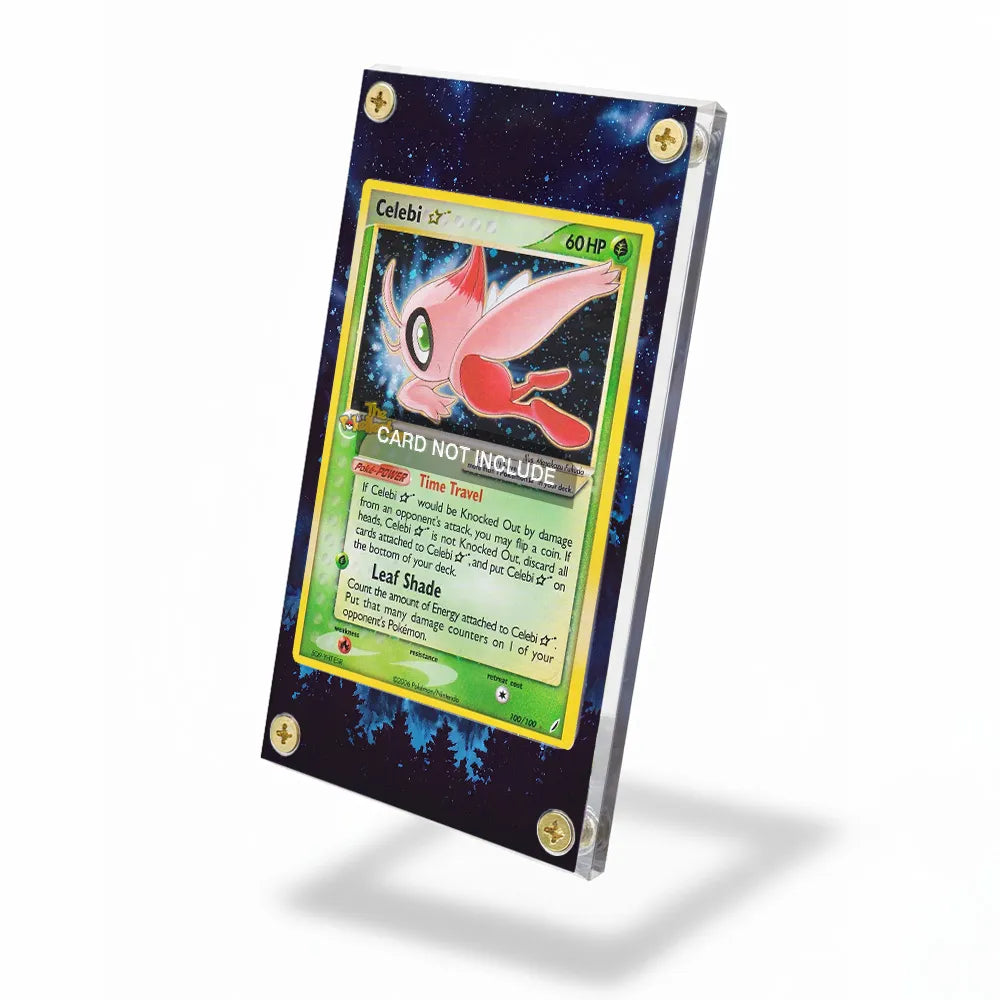 Celebi Star 100-100 Ultra Rare EX Crystal Guardians Extended Art Display Cases - Screws Case - Side View