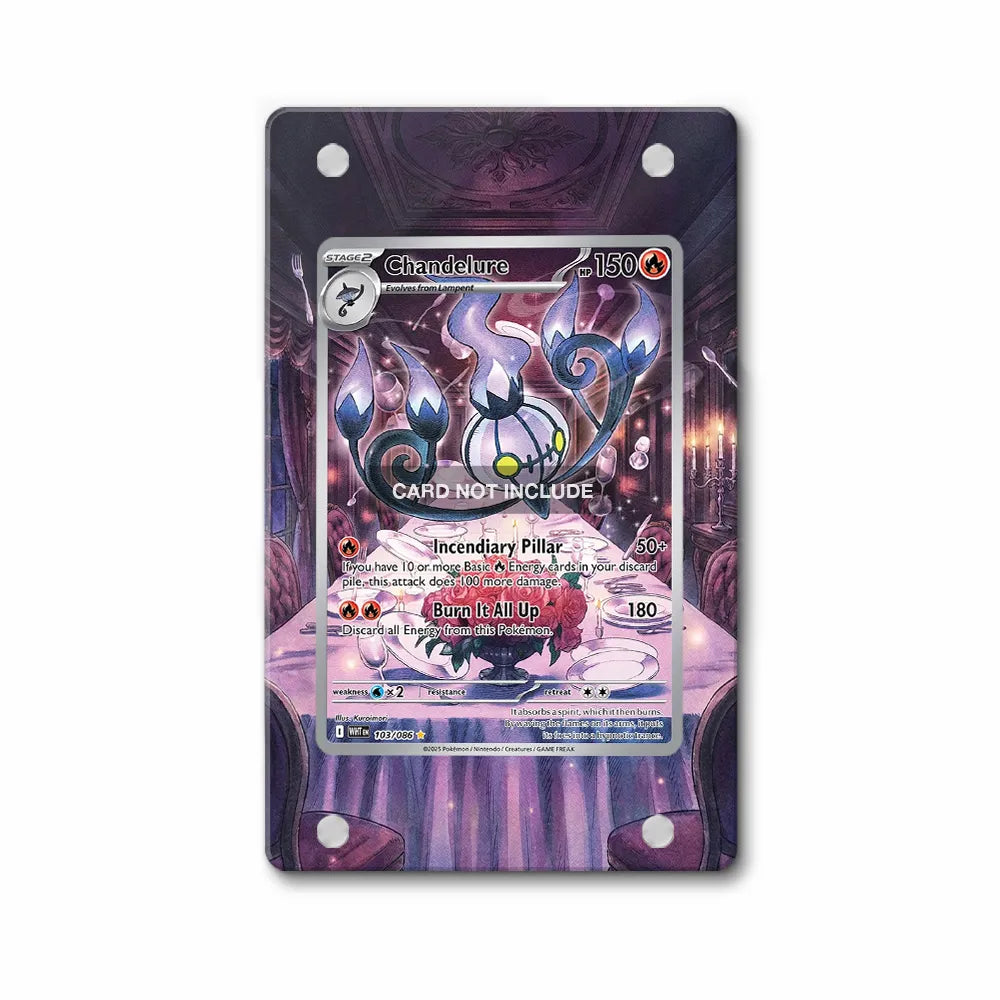 Chandelure 103-086 White Flame Pokemon Cards Extended Art Display Cases - PSA Slab Case - Front View