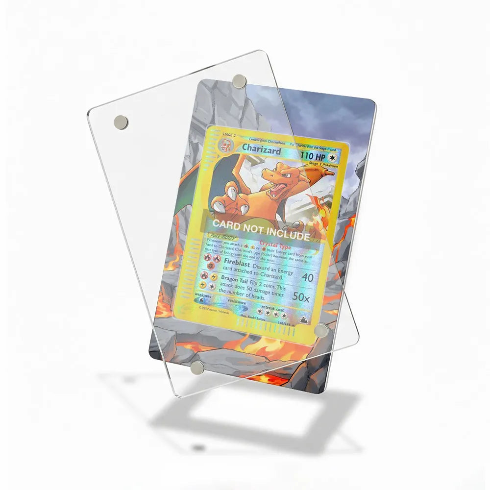 Charizard - Skyridge SK 146144 Secret Rare Extended Art Display Cases - Magnetic Case - Detail View