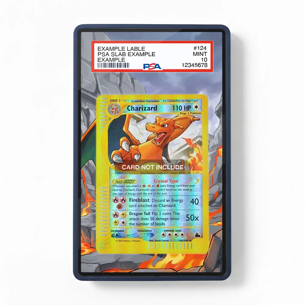 Charizard - Skyridge SK 146144 Secret Rare Extended Art Display Cases - PSA Slab Case - Front View