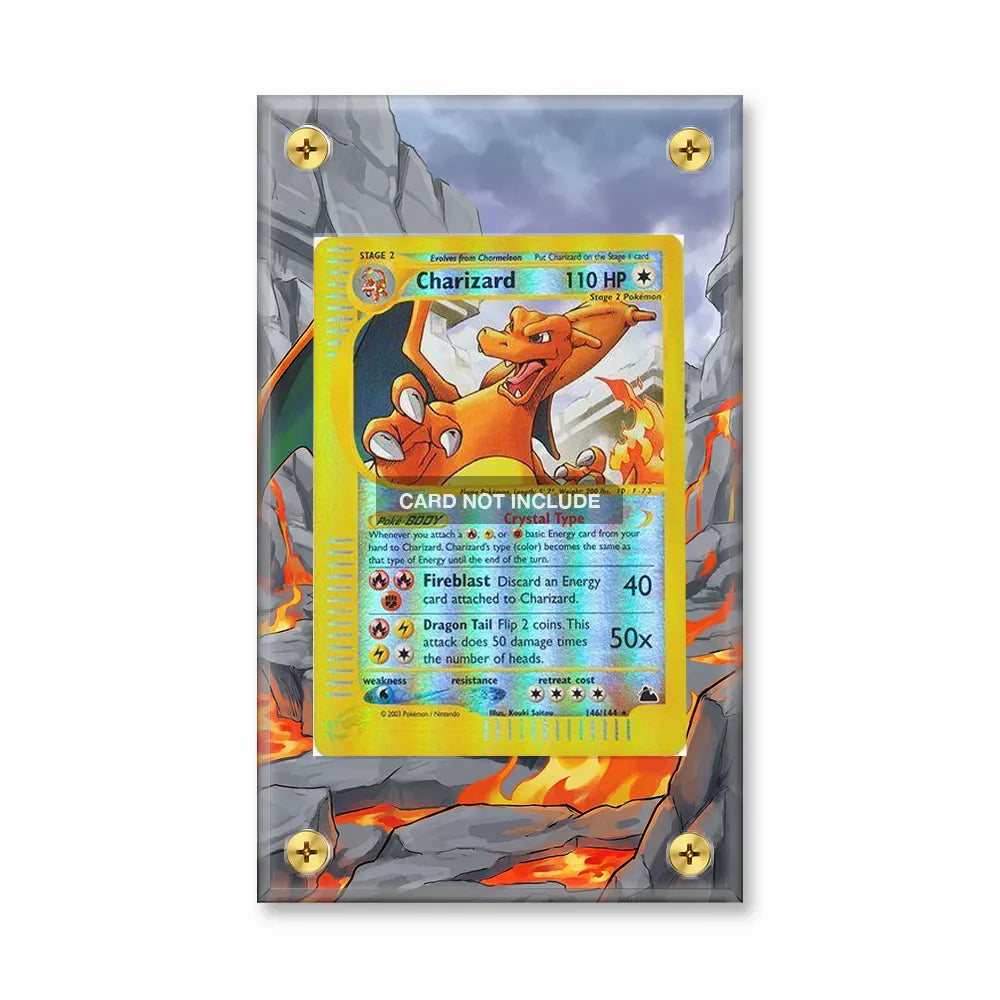 Charizard - Skyridge SK 146144 Secret Rare Extended Art Display Cases - Screws Case - Front View