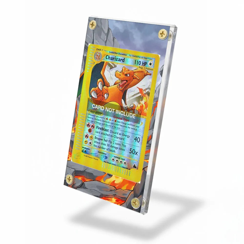 Charizard - Skyridge SK 146144 Secret Rare Extended Art Display Cases - Screws Case - Side View