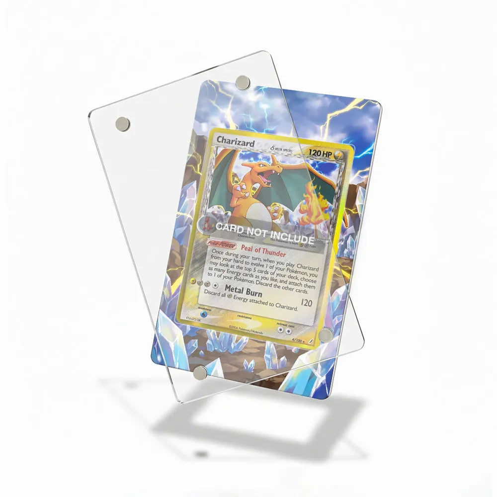 Charizard 4-100 Holo Crystal Guardians Extended Art Display Cases - Magnetic Case - Detail View